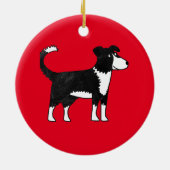 Welsh Border Collie Sheep Dog Keramik Ornament (Hinten)