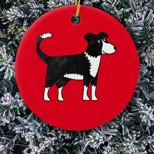Welsh Border Collie Sheep Dog Keramik Ornament