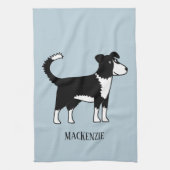 Welsh Border Collie Sheepdog Individuelle Name Geschirrtuch (Vertikal)