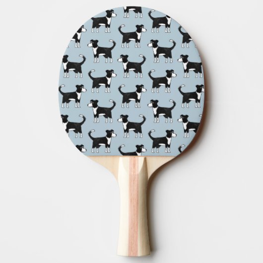 Welsh Border Collie Sheepdog Pattern Tischtennis Schläger (Rückseite)