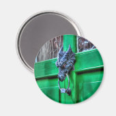 Welsh Cast Eisen Dragon Kopf Türknopf Magnet (Vorderseite/Rückseite)