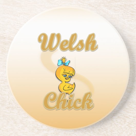 Welsh Chick Sandstein Untersetzer (Vorne)
