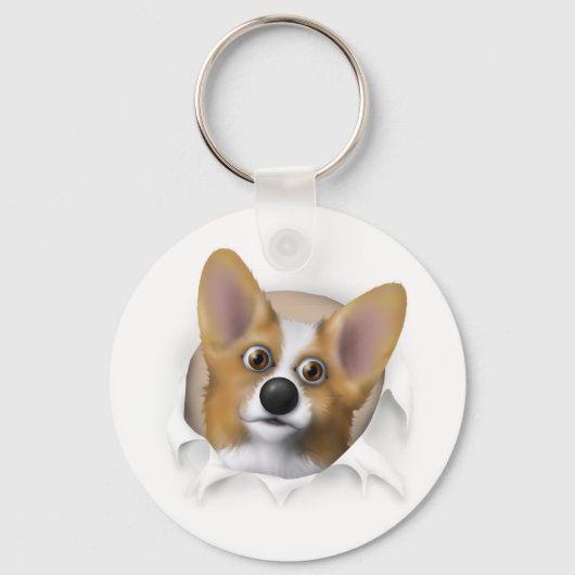 Welsh Corgi 1 Buout Schlüsselanhänger (Vorderseite)