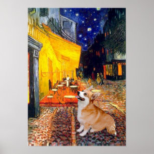 Welsh Corgi 7b Pembroke - Terrasse Café Poster