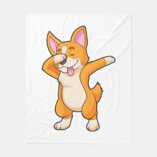 Welsh Corgi auf Hip Hop Dance Dab Fleecedecke