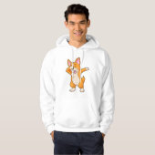 Welsh Corgi auf Hip Hop Dance Dab Hoodie (Vorne ganz)