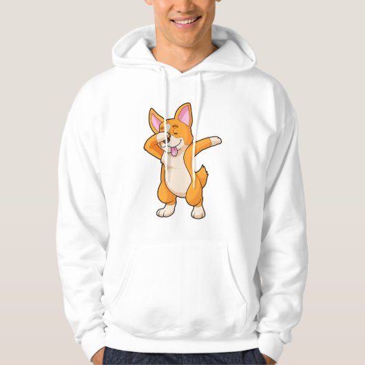Welsh Corgi auf Hip Hop Dance Dab Hoodie (Vorderseite)