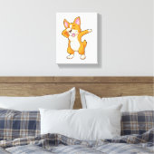 Welsh Corgi auf Hip Hop Dance Dab Leinwanddruck (Insitu (Schlafzimmer))