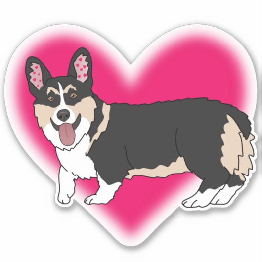 Welsh Corgi Aufkleber (Vorderseite)