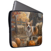 Welsh Corgi Autumn Pumpkin Farm Laptopschutzhülle (Vorne Rechts)