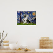 Welsh Corgi Bi Black Starry Night Poster (Küche)