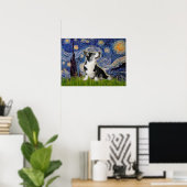 Welsh Corgi Bi Black Starry Night Poster (Heimbüro)