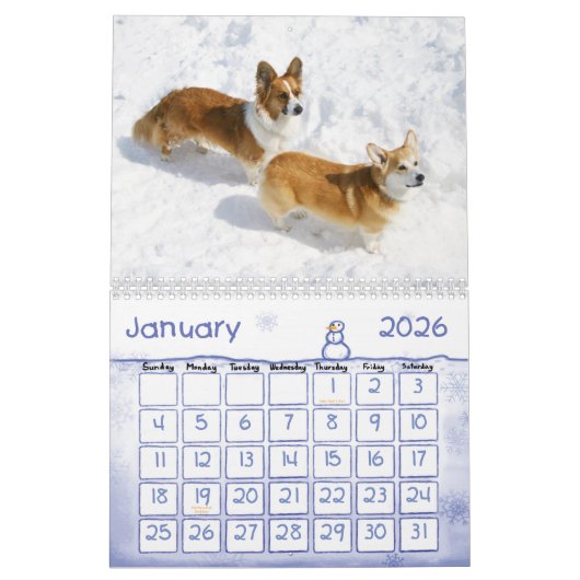 Welsh Corgi Calendar Kalender (Jan 2026)