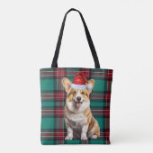 Welsh Corgi Christmas Dog Seasonal Green Plaid Tasche (Rückseite)