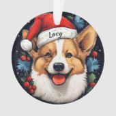 Welsh Corgi Custom Christmas Ornament (Vorderseite)