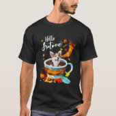 Welsh Corgi Dog Herbstkaffee Hallo Herbst Le T-Shirt (Vorderseite)