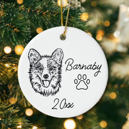 Welsh Corgi Dog Individuelle Name und Year Line Ar Keramik Ornament