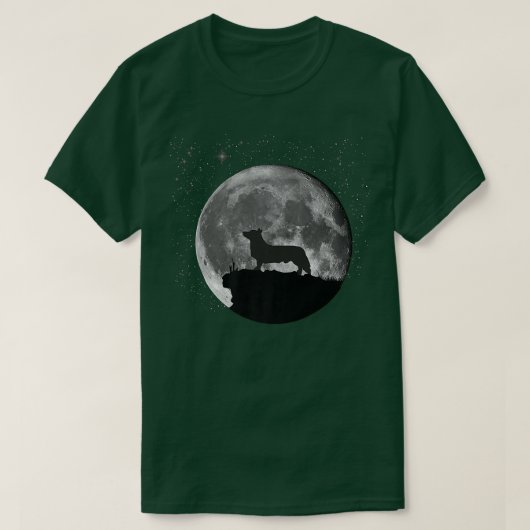 Welsh Corgi Dog Moon T-Shirt (Design vorne)