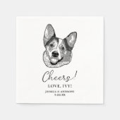 Welsh Corgi Dog Personalisiert Cheers Serviette (Vorderseite)