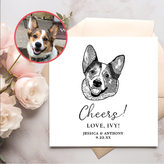 Welsh Corgi Dog Personalisiert Cheers Serviette
