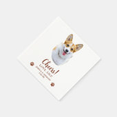 Welsh Corgi Dog Personalisiert Cheers Serviette (Ecke)