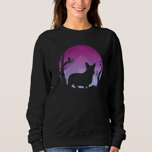 Welsh Corgi Dog Retro 43 Sweatshirt (Vorderseite)