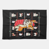 Welsh Corgi Dog Ugly Christmas Geschirrtuch (Horizontal)