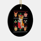 Welsh Corgi Dog Ugly Christmas Keramik Ornament (Rechts)