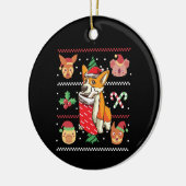 Welsh Corgi Dog Ugly Christmas Keramik Ornament (Links)