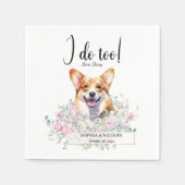 Welsh Corgi Dog Wedding Cocktail Napkins Serviette (Vorderseite)