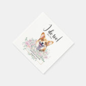 Welsh Corgi Dog Wedding Cocktail Napkins Serviette (Ecke)