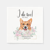 Welsh Corgi Dog Wedding Cocktail Napkins Serviette (Vorderseite)