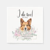 Welsh Corgi Dog Wedding Cocktail Napkins Serviette (Vorderseite)