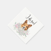 Welsh Corgi Dog Wedding Cocktail Napkins Serviette (Ecke)