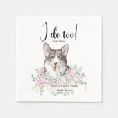 Welsh Corgi Dog Wedding Cocktail Napkins Serviette (Vorderseite)