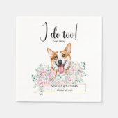 Welsh Corgi Dog Wedding Cocktail Napkins Serviette (Vorderseite)
