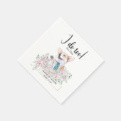 Welsh Corgi Dog Wedding Cocktail Napkins Serviette (Ecke)