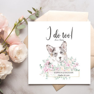 Welsh Corgi Dog Wedding Cocktail Napkins Serviette