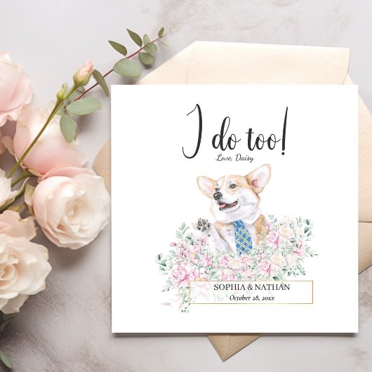 Welsh Corgi Dog Wedding Cocktail Napkins Serviette