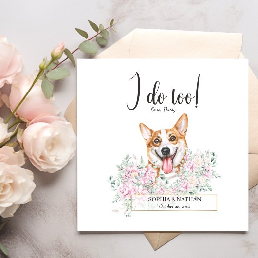 Welsh Corgi Dog Wedding Cocktail Napkins Serviette