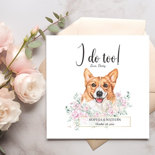 Welsh Corgi Dog Wedding Cocktail Napkins Serviette