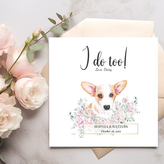 Welsh Corgi Dog Wedding Cocktail Napkins Serviette