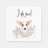 Welsh Corgi Dog Wedding Cocktail Napkins Serviette (Vorderseite)