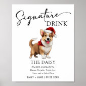 Welsh Corgi Dog Wedding Signature Drink Sign Poster (Vorne)