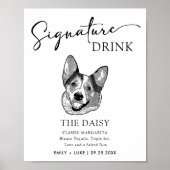 Welsh Corgi Dog Wedding Signature Drink Sign Poster (Vorne)