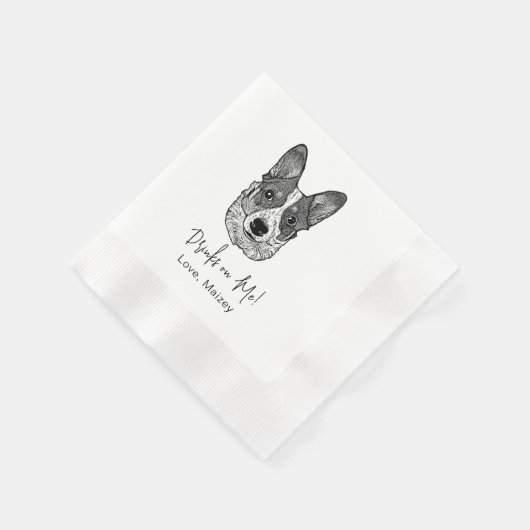 Welsh Corgi DogPersonalized Drink on Me Napkins Serviette (Ecke)