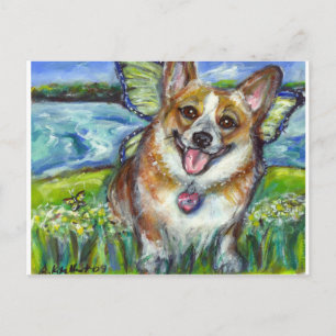 Welsh Corgi Fairy Dog Postkarte
