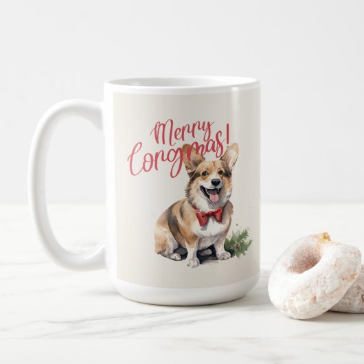 Welsh Corgi Funny Christmas Dog Tasse (Mit Donut)