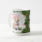 Welsh Corgi Funny Christmas Dog Tasse (Vorderseite Links)
