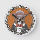 Welsh Corgi Glasses Runde Wanduhr (Vorderseite)